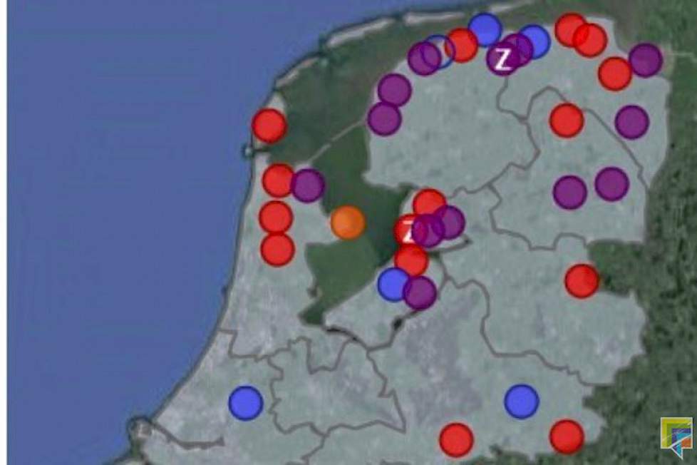 Vectorendruk van bladluis op pootaardappelen in de noordelijke helft van Nederland (Bron: NAK)