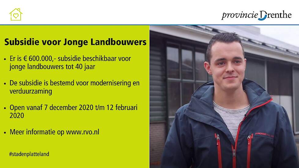 Melkveehouder Jan Jort van Burgsteden uit Een (DR) over Regeling Jonge Landbouwers