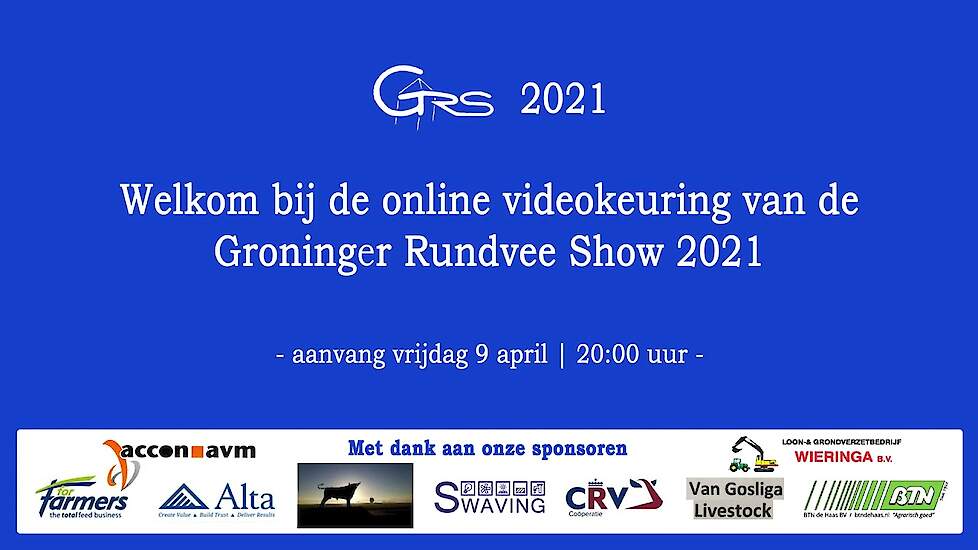 Online videokeuring van de Groninger Rundvee Show, editie 2021