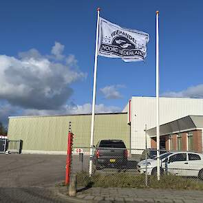 De nieuwe vlag van Stichting Veehandel Noord-Nederland (SNVV) hangt hoog in de top.