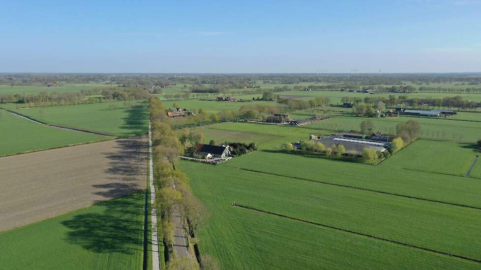 Luchtbeelden van Linde in de gemeente De Wolden ter illustratie.