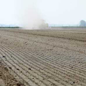 De droogte vraagt extra aandacht voor de percelen. „Dat merken we ook met het aanleggen van de ruggen. Die percelen moeten we eerst nat maken om fijne ruggen te krijgen.”