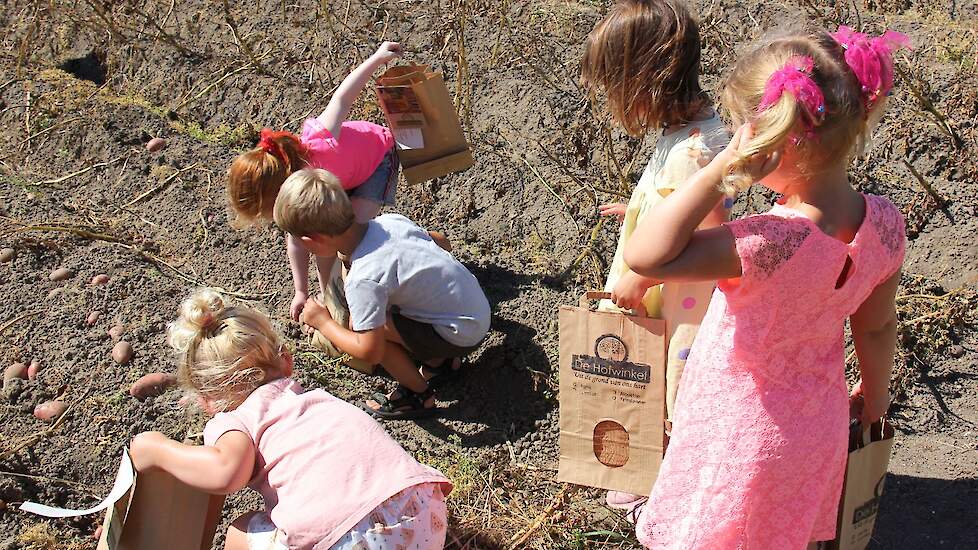 Kinderen van de plaatstelijke opvang vonden het leuk om te zien hoe groot én hoe 'piep piep piep klein' aardappelen kunnen zijn.