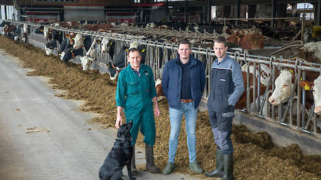 Wim en Wouter Wijnhout met medewerker Taco Reimert (v.l.n.r.) werken al vijftien jaar met de ProCross-driewegkruising.