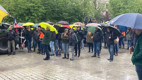 Boeren verzamelen zich in Brussel.