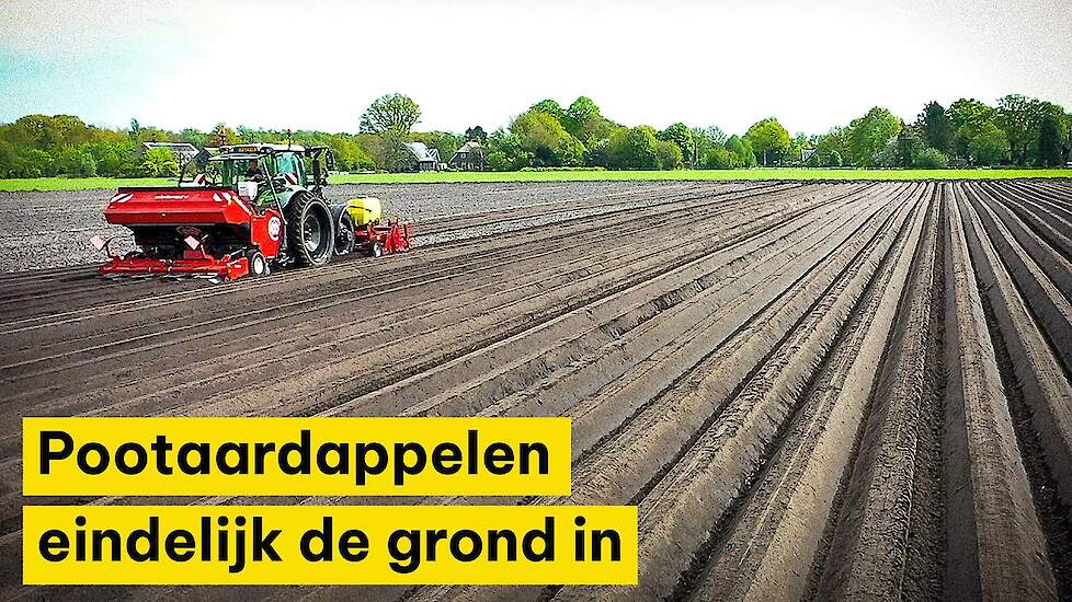 Pootaardappelen eindelijk de grond in Wijster: ‘Niet bang dat het te laat wordt’